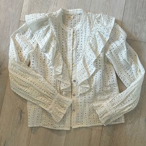 Eyelet ruffle blouse